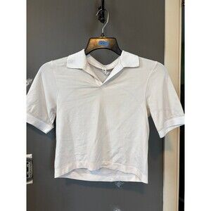 Lululemon size 2 white Swiftly Tech Relaxed-Fit Polo cropped edition shirt